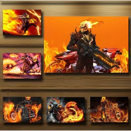 Marvel Ghost Rider Cool Poster Canvas Painting Modern Wall Art Picture Cafe Bar Living Room Dorm Aesthetic Room Decor Mural
