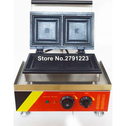 Commercial Nonstick Electric 2 Slice Sandwiches Toaster Press Maker Waffle Machine 2-slice Square Loaf Bread Press Maker
