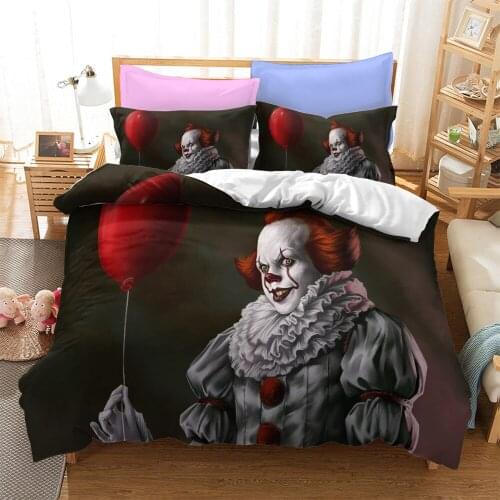 IT 2 Bedding Set Clown Duvet Cover Sets Comforter Bed Linen Twin Queen King Single Size Dropshipping Horror Moive