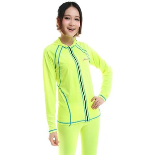 Men&Women UV Protection Long Sleeve Two Piece Beach Swimwear UPF50+ Front Zipper Water Sport Bathing Suit Surfing Rash Guard