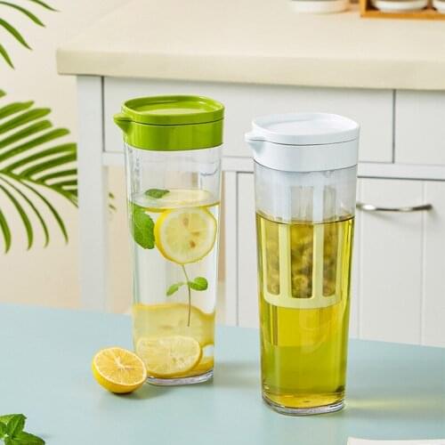 Large Capacity Water Jug With Tea Infuser Home Plastic Heat Resistant Cold Water Bottle Fruit Juice Pot Transparent Water Kettle