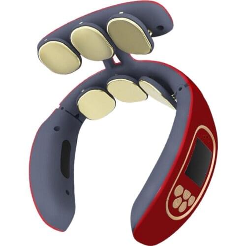 6 Heads TENS Smart Electric Neck and Back Pulse Massager Relax Pain Kneading Massage Machine Neck Protector