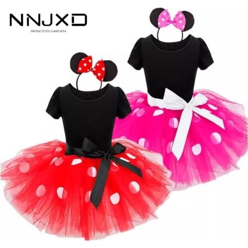 Fancy Kids Dresses for Girls Birthday Halloween Cosplay Cartoon Mouse Dress Up Kid Costume Baby Girls Kids 2 6T Wear
