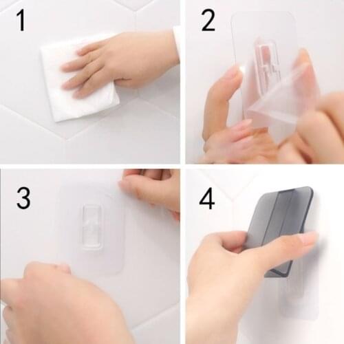 Adhesive Wall Mount Phone Holders for Phone Charging Brackets Holders Shelf Sticker Fixing Wall Stand Storage Organizer