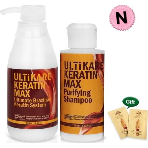 Newest Set 300ml 5% Formalin Keratin Treatment+100ml Purifying Shampoo Straightening and Repair Damage Frizzy Hair Free Shipping