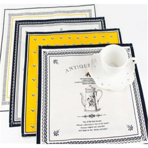 New 4 Patterns New Classical Europe Fabric Art Table Napkin Cotton Linen Cloth Table Napkin Home Hotel Table Decoration