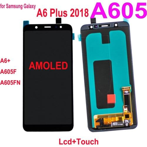 Original Super Amoled for Samsung Galaxy A6+ A6 Plus A605 LCD Display Touch Screen Digitizer Assembly For Samsung A605F A605FN