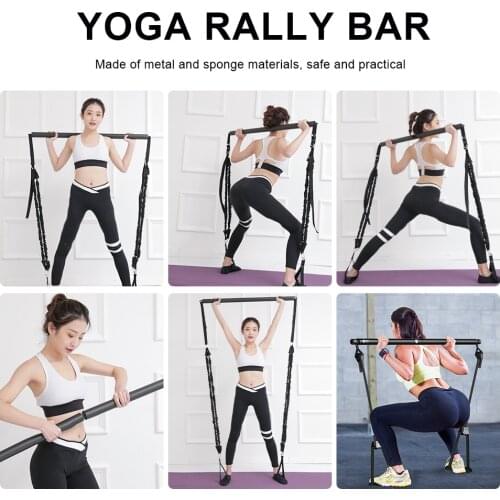 Pilates Bar Portable Exercise Stick Black Metal Yoga Exercise Pilates Bar for Weight Training Muscle Toning