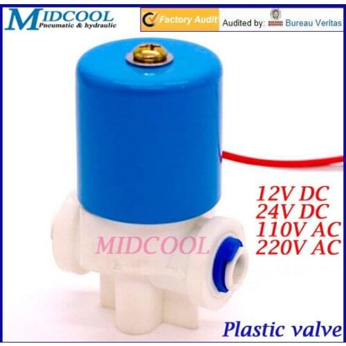 Plastic water dispenser 2 way solenoid valve G1/4" 12V DC for RO machine, water purifier, water dispensers