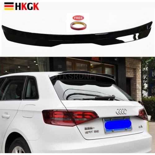 Fake Carbon Fiber Rear Roof Lip Spoiler For Audi A3 2012 2013 2014 2015 2016 2017 2018 2019 ABS Painted Spoiler Tail Trunk Wing