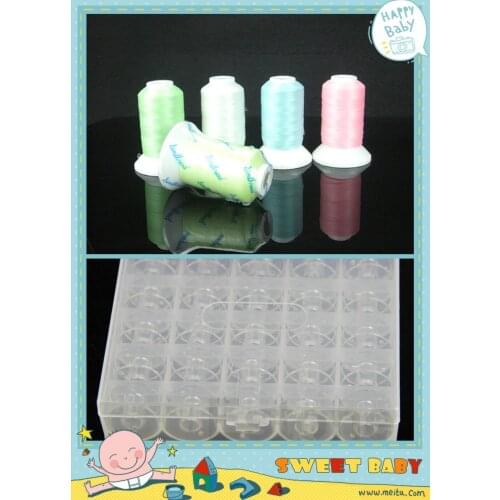 Polyester Glow In the Dark Thread Luminous Thread Luminous Thread 500m*5 Colors + 25 PCS Plastic Empty Bobbin Case with Box