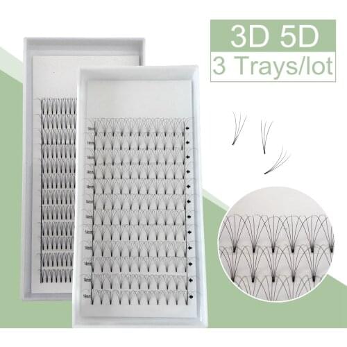 3D 5D Eyelashes Extensions 3 Trays/lot Individual Eyelash Extension Short Stem Volume Lashes Natural Black Grafting Eye Lash