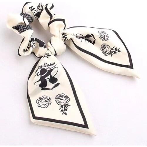 Hair Rope Hairs Ring Headdress 2021 High-end Fashion European And American Small Fragrance Ribbons Bows Satin Chain Loops