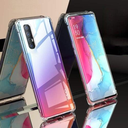 Luxury Airbag Phone Case for OPPO Reno 3 Pro Youth Coque Shockproof Silicone TPU Reno3 3pro 5G Thin Transparent Back Cover Funda