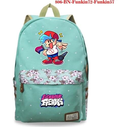 Mochila Friday Night Funkin School Backpack Beautiful Floral Knapsack Teens Bookbags Cute Rucksack Girls Canvas School Backpacks