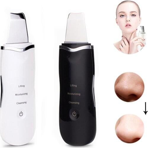 Rechargeable Ultrasonic Skin Scrubber Facial Peeling Shovel Pore Deep Cleaner Blackhead Remover Tools Lifting Machine Massager