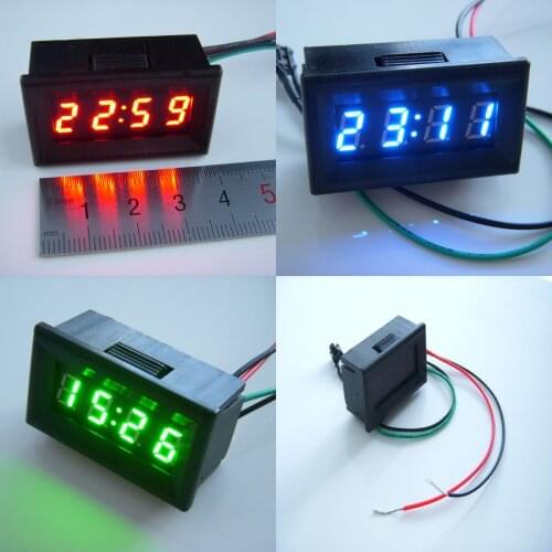 DYKB 0.30" Led Clock meter Electronic clock Digital display Watch Adjustable FOR 12V 24V Car Motorcycle bicycle E-bike Time