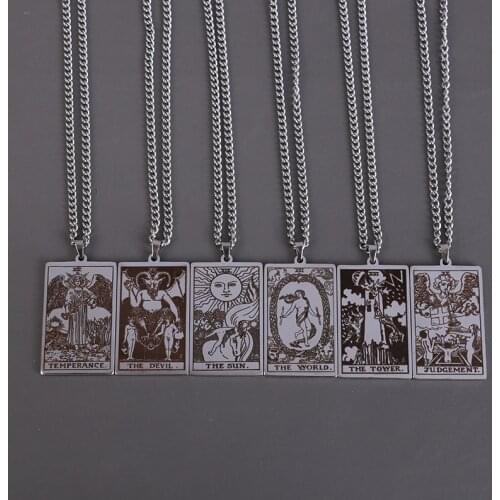 Wicca Tarot Card Waite Major Arcana Pagan Pendant Amulet Necklace Wiccan Jewelry