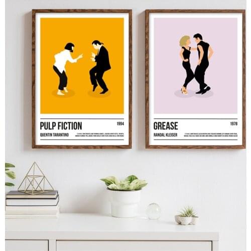 Vintage Pulp Fiction Film Canvas Paintings Dirty Dancing Movie Posters and Prints Wall Art Pictures for Living Room Home Decor