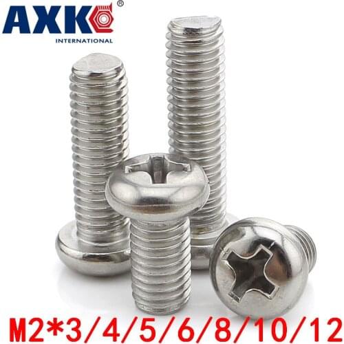 Screws For Laptops 200pcs Low Price Round Head Machine Screw / Pm Nickel-plated Electronic Miniature M2*3/4/5/6/8/10/12 Gb818