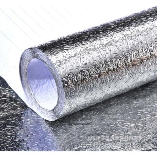 Kitchen Oil Proof Waterproof Sticker Aluminum Foil Kitchen Stove Cabinet Stickers Self Adhesive Wallpapers DIY Wall Stickers