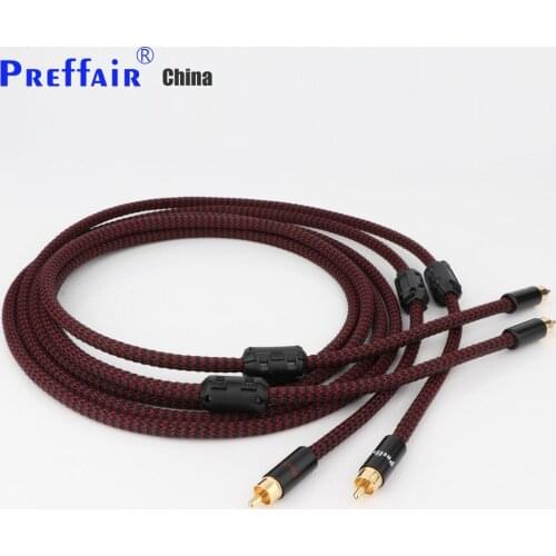 High Quality Preffair OFC Copper Fully shielding Analogue Audio Cable Phono RCA Interconnect Cable 2RCA-2RCA signal cable