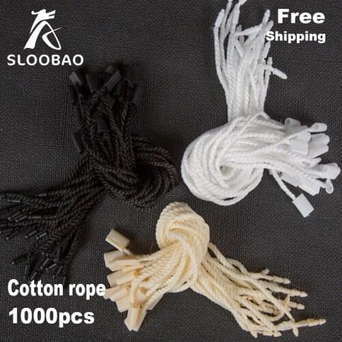 Clothing tag sling custom high-end bold cotton rope hanging grains in stock thread hand-on clothes string universal accessories