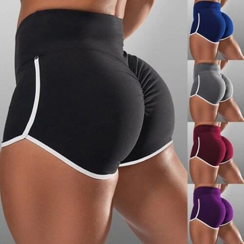Women 2021 Summer Sports Shorts Sexy Tight Running Leggings High Waist Solid Color Fitness Jogging Clothing