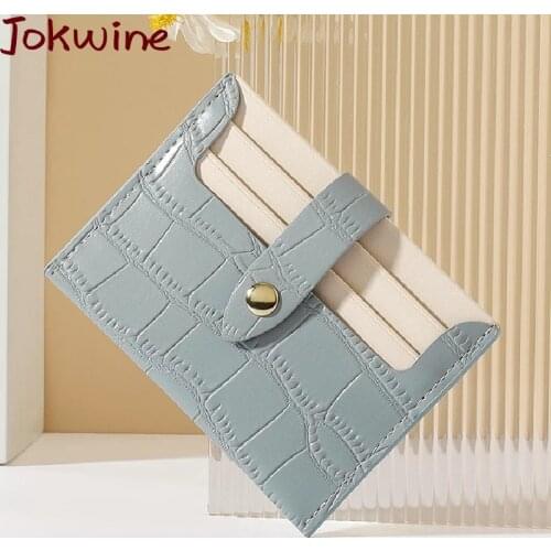 Brand New Card Holder For Women Simple PU Leather Business Card Holder Lady Hasp Small Coin Purse Wallet Credit ID Card Bags