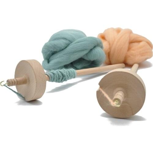 1 Hot Selling Wood Spindle Top Gyro Yarn Rotation Hand Carving Wooden Tool Gift Sewing Accessories