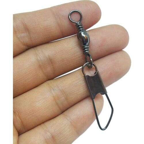 10/20-pieces Fishing Swivel Snap Hook Barrel Swivel with Safety Snap Fishing Connector for Lure Hook Carp Fishing Gear