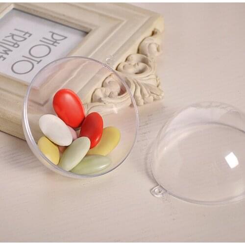 10pcs/lot Open Plastic Clear Ornament Round Bauble Decorations Xmas Supplies Christmas Tress Decorations Ball Transparent