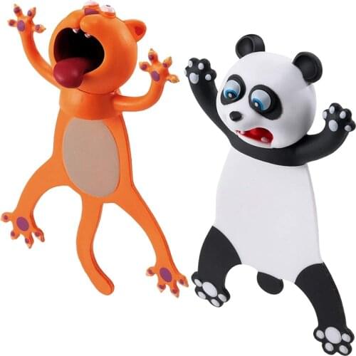 2Pcs Animal Bookmarks 3D Stereo Cartoon Lovely Bookmark Novelty Funny Student Stationery Gift Bookmark for Kids