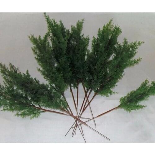 50pcs 42cm Green Artificial Cypress Tree Leaf Leaves Branch For Wedding Home Office Hotel Decoration