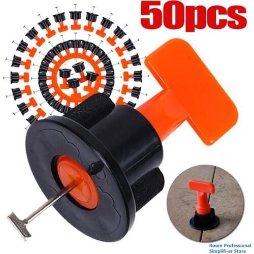 50pcs Level Wedges Tile Spacers For Flooring Wall Tile Leveling System T-type tile leveler equalizer Leveler Locator Spacers