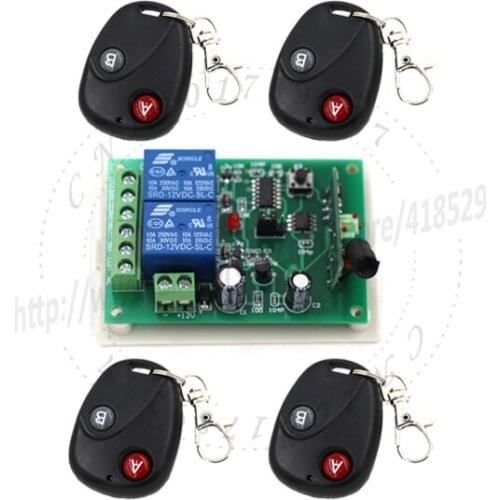 DC12V 2 channel rf transmitter receiver wireless 315/433mhz controller learning code wall remote control gsm switch SKU: 5085