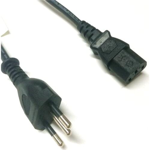 Brazil Swiss 3-Prong AC Power Cord Switzerland 3 pin plug Power Cable 3x075mm 1.8meter