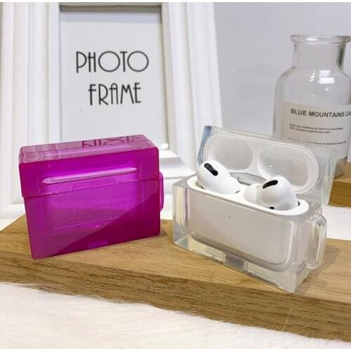 For Airpods Pro Case Neno Clear Transparent Crystal Silicone Shockproof Square Cases for Air pods Pro 1 2 Soft Fluor Jelly Cover