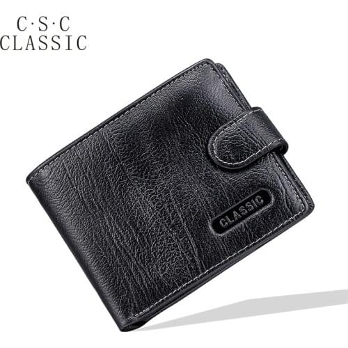 Black Real Genuine Leather billetera cartera Bifold Clutch Purses Men Wallets ID Credit Card Coin holder portefeuille bolsas