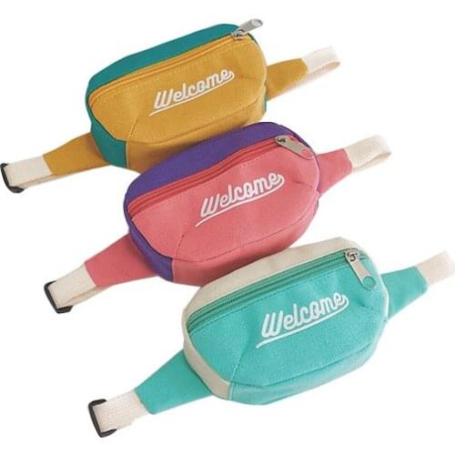 Kids Canvas Fanny Pack Cute Kawaii Toddler Girl Purse Children Boys Waist Pouch Adjustable Belt Bags