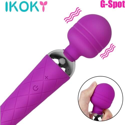 IKOKY Powerful Magic Wand AV Vibrator Clitoris StimulatorVibrating Dildo Female Masturbator G Spot Massager Sex Toys for Woman