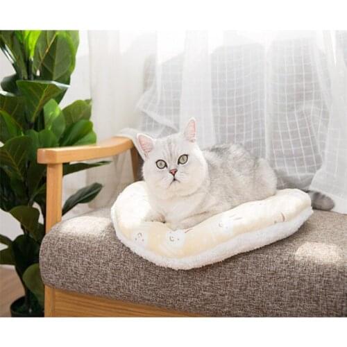Round Cat Mat Flannel Cat Bed House Winter Warm Sleeping Cats Nest Soft Plush Puppy Cushion Pet Bed Mat Supplies