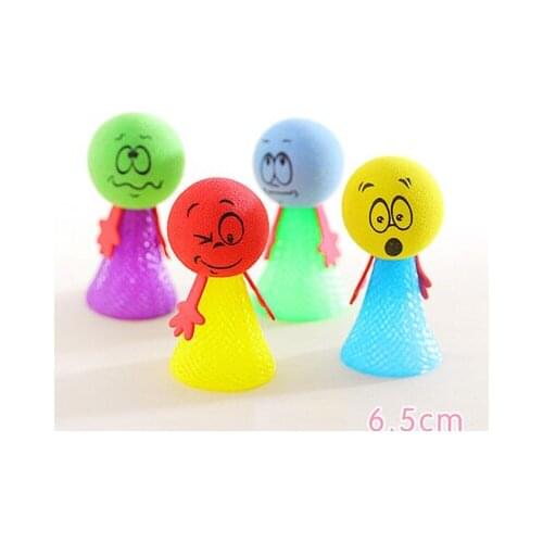 IWish 65mm H Jumping Dolls Kids Bouncing Spring Stress Relief Toys Education Game Push N Down Jump Man for Children Christmas