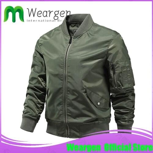 Weargen Jacket Military tactical Male Army MA-1 Flight Bomber Jacket Baseball Varsity College Pilot Air Force 2219