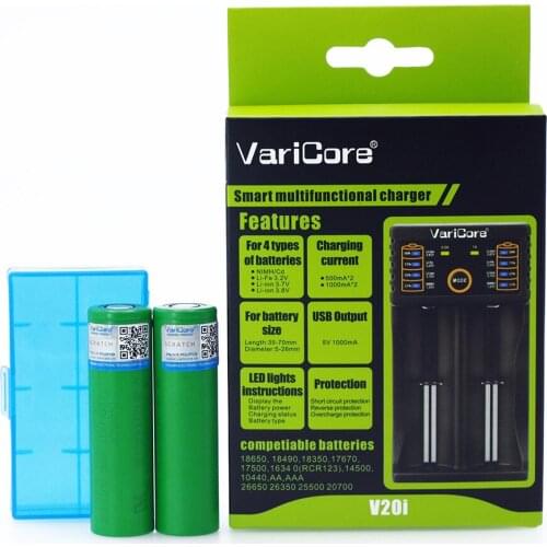 2PCS VTC6 3.7V 3000mAh 18650 li-ion battery for US18650VTC6 30A Flashlight Toy Tools battery +1PCS VariCore V20I Charger