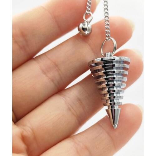 Pendule dreiki pendulum Natural Stone Amulet Healing Pyramid spiritual pendulums for dowsing Copper meatl Charm Chakra Jewelry