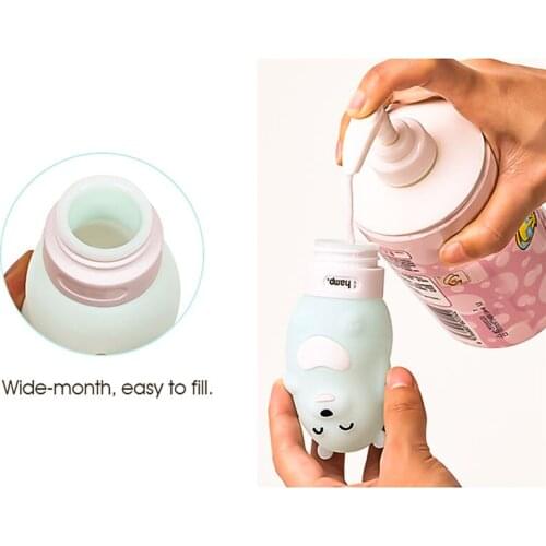 Food-grade Silicone 60/80/90/100 ML Makeup Cute Travel Bottles Shampoo Shower Gel Lotion Sub-bottling Tube Squeeze Empty Bottle