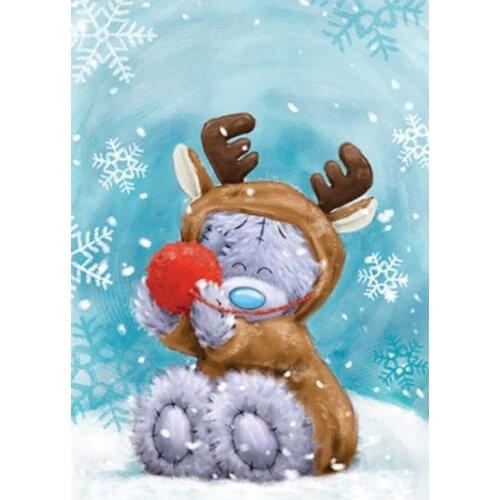 Cartoon Plush Teddy Bear Diamond Painting Cross Stitch Full Round New DIY 5D Decorative Christmas Reindeer Mosaic Embroidery