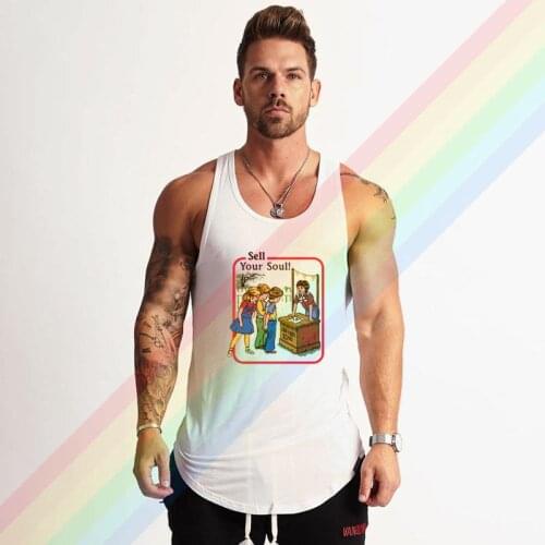 Neatoshop Sell Your Soul Oil Painting Summer Soft Custom Sleeveless Design Your Own Vest Cotton Mens Muscle Tee Tank Top Shirt