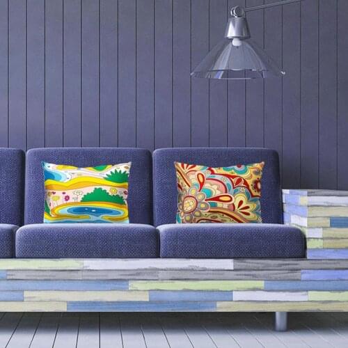 Colorful Flower Cloud Heart Home Sofa Car Throw Pillow Case Cushion Cover Decor